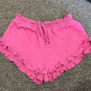 Aeropostale High Waist Pink Ruffle Shorts